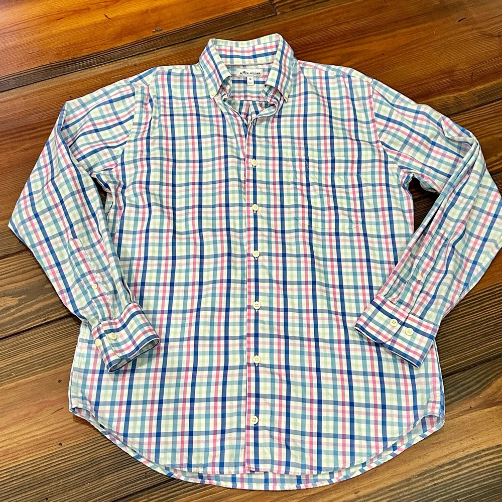 Peter Millar Crown Ease Wells Blue River Sport Shirt
